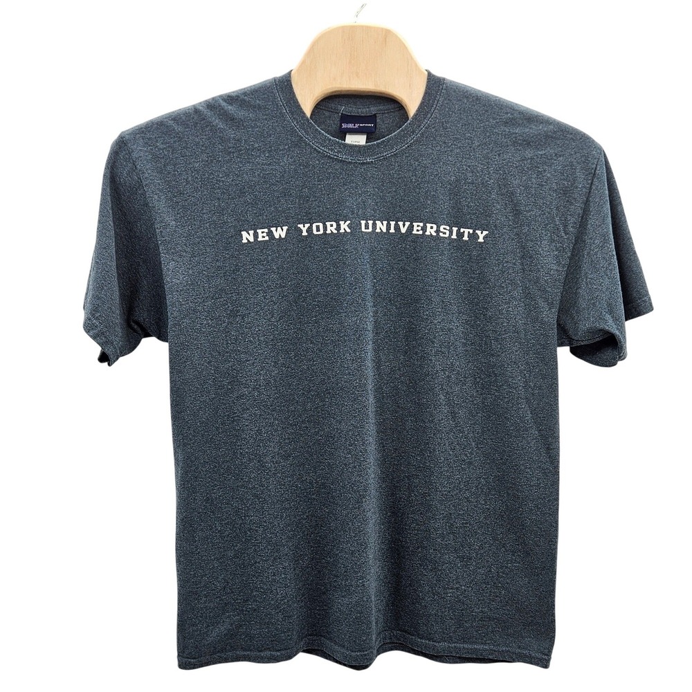 MV Sport New York University NYU T-Shirt Charcoal Heather Grey Mens XL